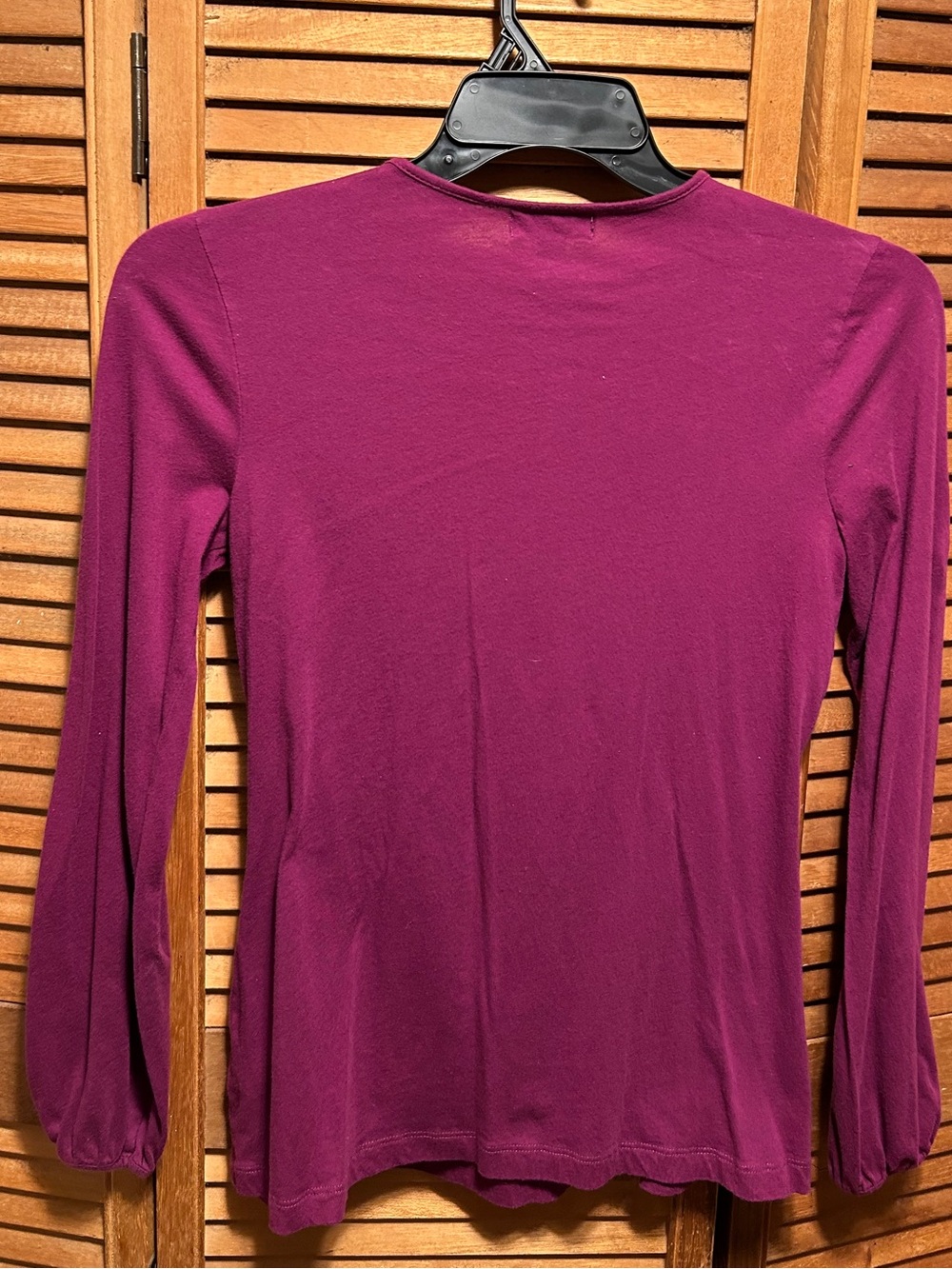 Lauren Ralph Lauren Raspberry Ruffle-Front Long Sleeve Tunic Blouse - Picture 2 of 12